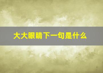 大大眼睛下一句是什么