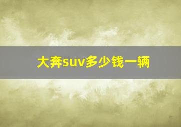 大奔suv多少钱一辆