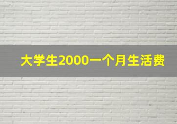 大学生2000一个月生活费