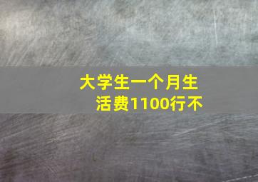 大学生一个月生活费1100行不