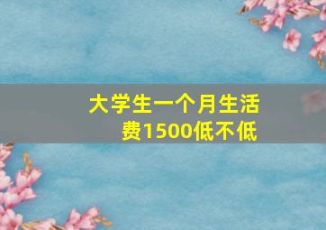 大学生一个月生活费1500低不低