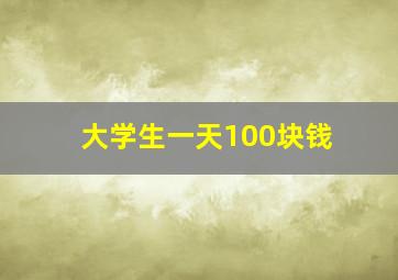 大学生一天100块钱