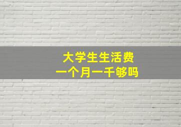 大学生生活费一个月一千够吗