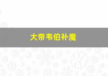 大帝韦伯补魔