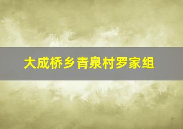 大成桥乡青泉村罗家组