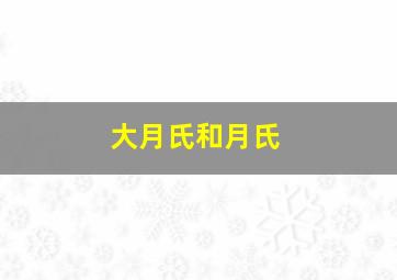 大月氏和月氏