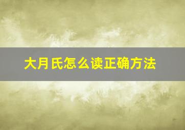 大月氏怎么读正确方法