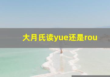 大月氏读yue还是rou