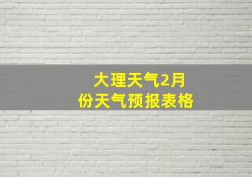 大理天气2月份天气预报表格