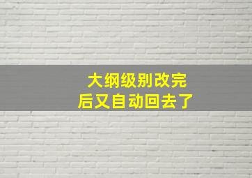 大纲级别改完后又自动回去了