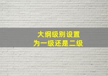 大纲级别设置为一级还是二级