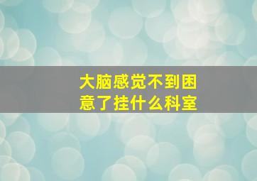 大脑感觉不到困意了挂什么科室