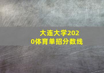 大连大学2020体育单招分数线