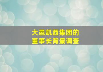 大邑凯西集团的董事长背景调查