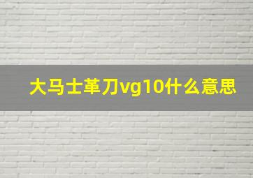 大马士革刀vg10什么意思