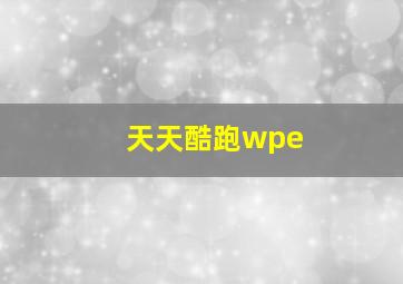 天天酷跑wpe