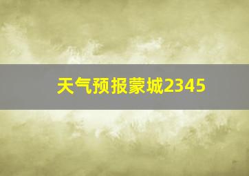 天气预报蒙城2345