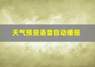 天气预报语音自动播报