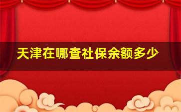 天津在哪查社保余额多少