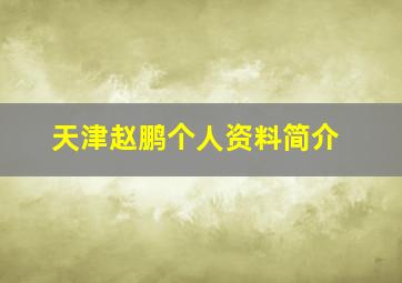 天津赵鹏个人资料简介