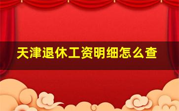 天津退休工资明细怎么查