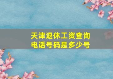 天津退休工资查询电话号码是多少号