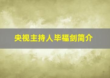 央视主持人毕福剑简介