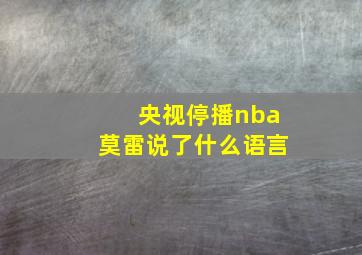 央视停播nba莫雷说了什么语言