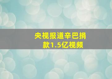 央视报道辛巴捐款1.5亿视频