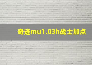 奇迹mu1.03h战士加点