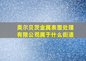 奥尔贝茨金属表面处理有限公司属于什么街道