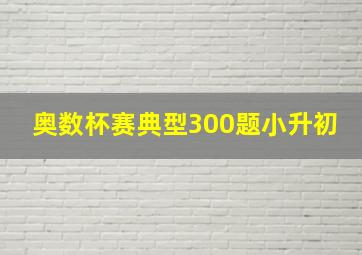 奥数杯赛典型300题小升初