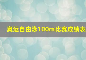 奥运自由泳100m比赛成绩表