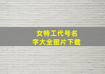 女特工代号名字大全图片下载