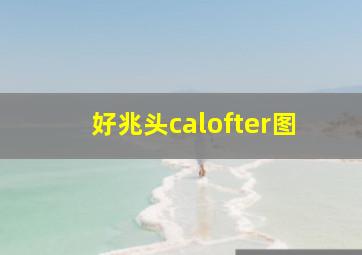 好兆头calofter图