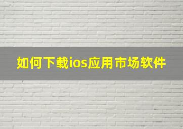 如何下载ios应用市场软件