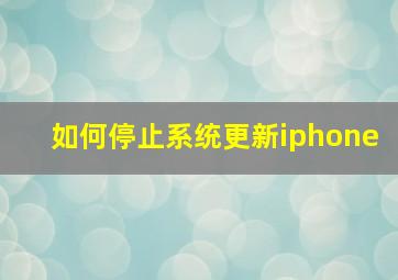 如何停止系统更新iphone