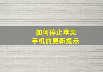 如何停止苹果手机的更新提示