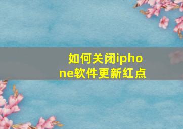 如何关闭iphone软件更新红点