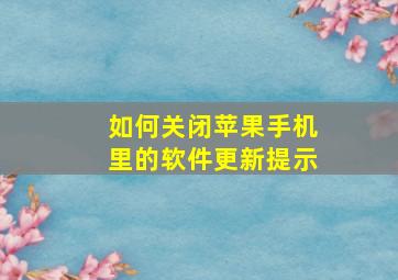 如何关闭苹果手机里的软件更新提示