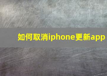 如何取消iphone更新app