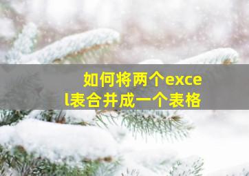 如何将两个excel表合并成一个表格