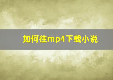 如何往mp4下载小说