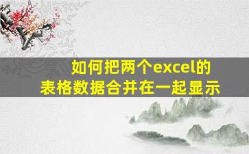 如何把两个excel的表格数据合并在一起显示