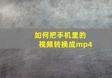 如何把手机里的视频转换成mp4