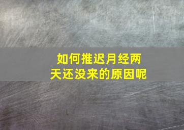 如何推迟月经两天还没来的原因呢