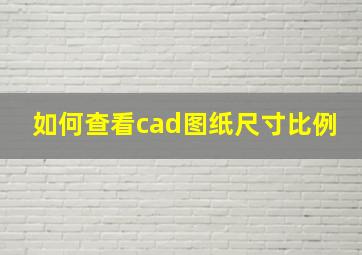 如何查看cad图纸尺寸比例