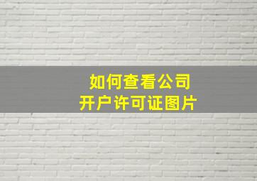 如何查看公司开户许可证图片