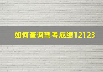 如何查询驾考成绩12123