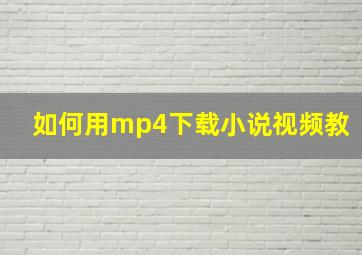 如何用mp4下载小说视频教